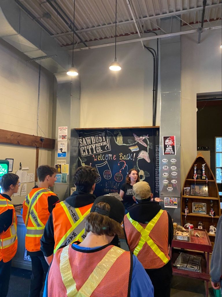 Students at Sawdust City Brewing.