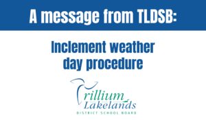 Website - Inclement weather day - A message from TLDSB template