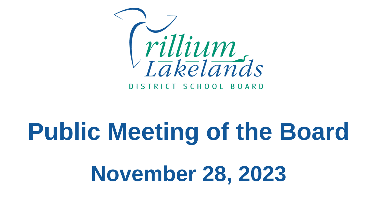 November 28, 2023 Public Meeting of the Board