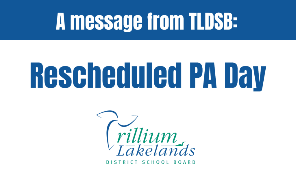 Letter to families: rescheduled PA Day